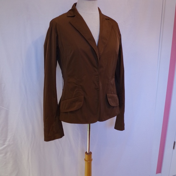 Lida Baday Low Sheen Satin Chocolate Brown Blazer- Sz. 6 - Picture 4 of 6